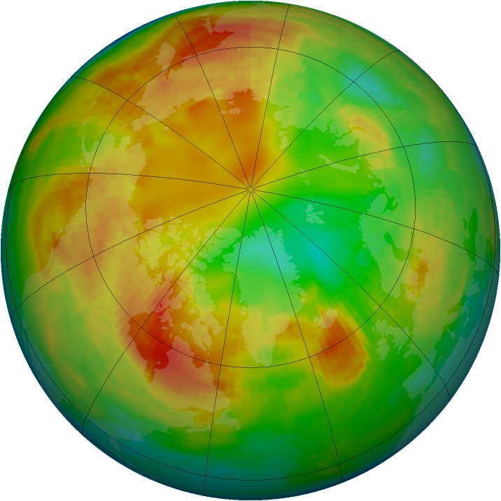 Arctic ozone map for 17 February 1992